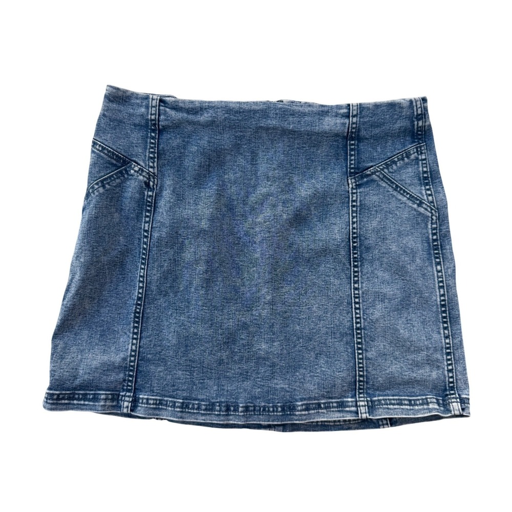 Wild Fable Denim Mini Skirt Size 14 Blue Acid Wash High Waisted Y2K Streetwear